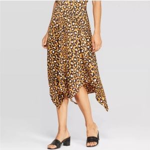 Who What Wear Women’s Leopard Animal Print Midi Skirt